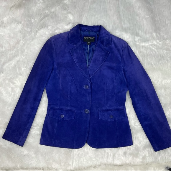 Bernardo Purple Suede Blazer Medium - Picture 1 of 13